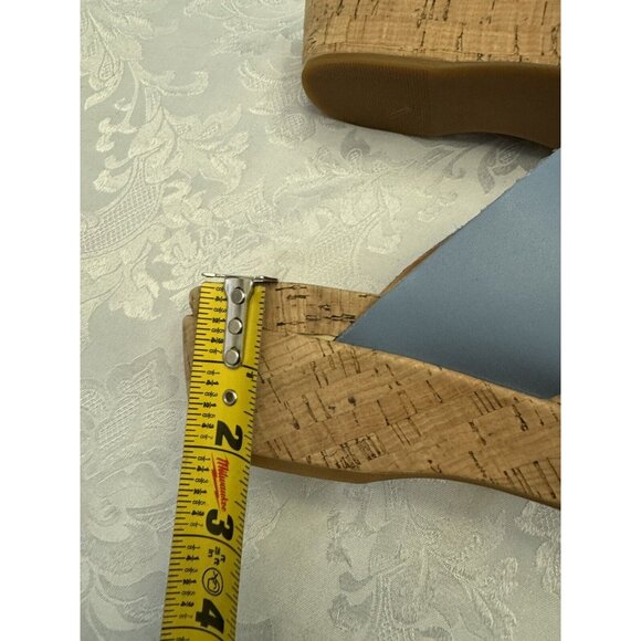 Kork Ease Size 8M Menzie Blue Leather Slip On Wedge Comfort Sandal Comfort - Picture 12 of 12